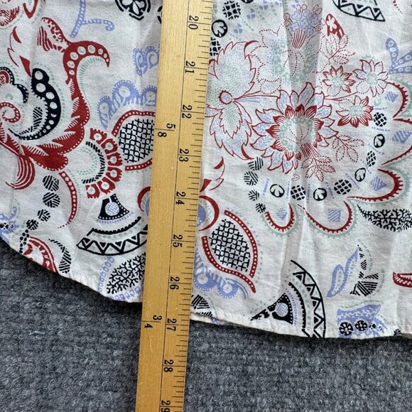 Ann Taylor Factory Top Womens M Paisley Button-Up Shirt Boho Fairy Business - Picture 11 of 13